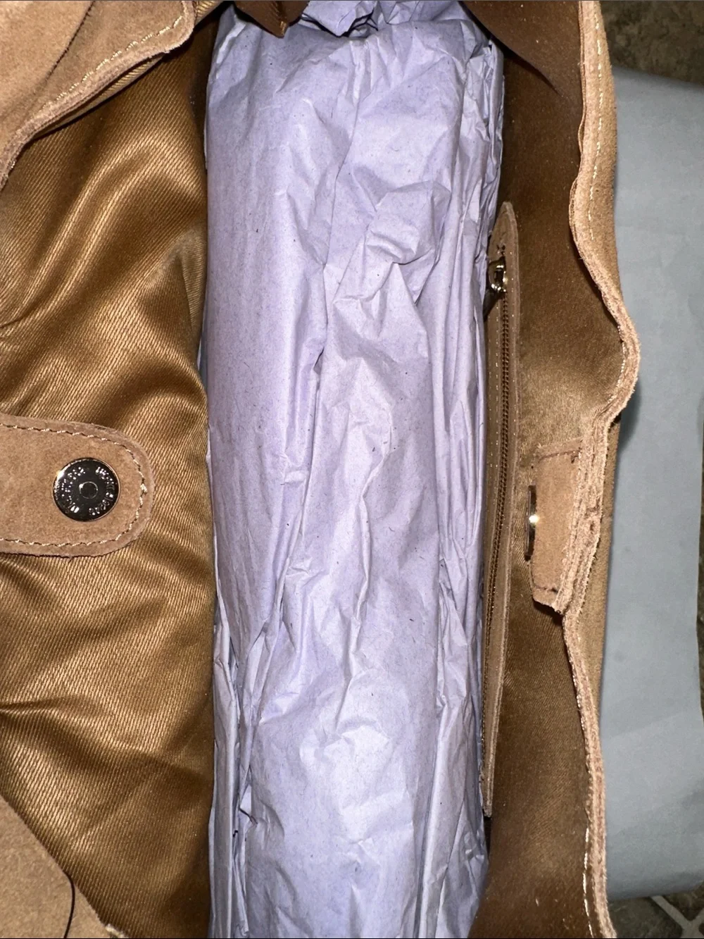 New Genuine Leather Suede Slouchy Boho style Bag / Purse in Tan or Eggplant